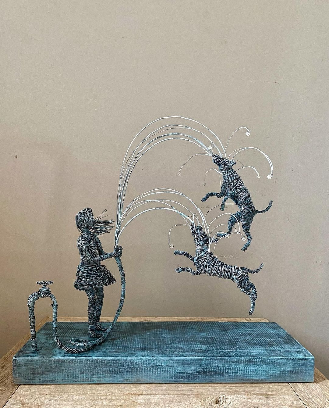 Wire sculptures by a Melbourne artist