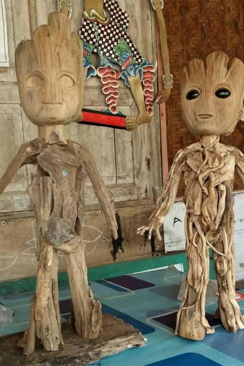 Indonesian sculptor made a sculpture of Baby Groot.